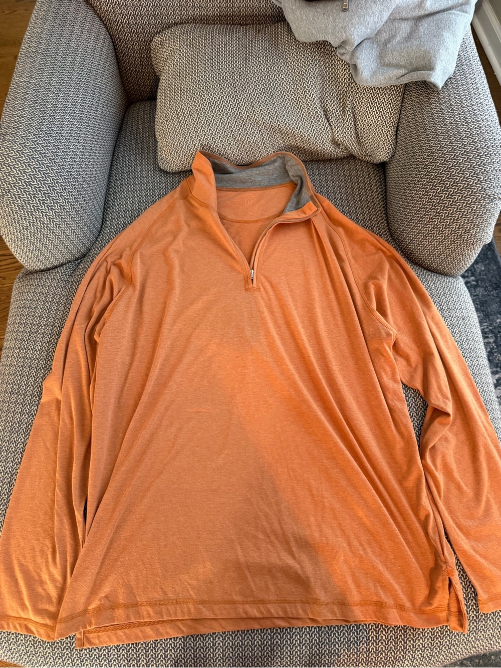 Men's Orange Quarter-Zip Pullover Sweatshirt